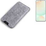 Felt case sleeve for Samsung Galaxy S24 FE grey protection pouch