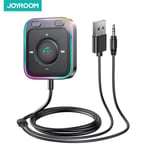 Joyroom Bluetooth 5.3 AUX Autosovitin Dual Mics Noise Clation Lähetin Hand Free Langaton Vastaanotin Autoääni Stereosarjat