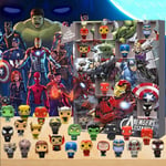 2024 Adventskalender 24 stycken Avengers Figurer Leksaker Jul 24 dagars nedräkningskalender Blindbox Semesterpresenter för barn Vuxna