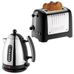 Dualit Lite Kettle & 2 Slice Toaster Kitchen Set (Black Trim)