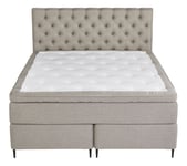 BOXSPRING lit complet taupe CONTINENTAL 160x200 cm/2x80x200 cm