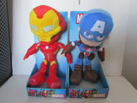 X2 Marvel Plush Captain America & Iron Man 13" NEW  Posh Paws