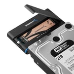 SABRENT 2 en 1 SSD/HDD SATA 2,5"/3,5" et M.2 NVMe vers USB 3.2, Station d'accueil du Disque Dur USB-c, Boitier Externe pour Disque Dur + m2 PCIe, clonage Hors Ligne, avec Alimentation (DS-UCMH)