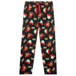 South Park Pantalon Pyjama Homme, Pantalons de Pyjama Rigolo - Cadeau Homme (Noir, 2XL)