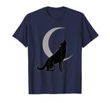 Silhouette Wolf Howling At The Moon Wildlife Wolves Lovers T-Shirt