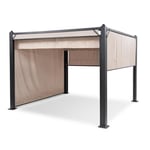 Blumfeldt Pantheon Cortina Pavillon avec auvent 3x3 m 4 parties latérales Pergola beige