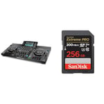 Denon DJ SC LIVE 4 - Standalone DJ Controller, 4-Channel Mixer, Amazon Music Unlimited Streaming & SanDisk 256GB Extreme PRO SDXC card + RescuePRO Deluxe, up to 200MB/s, UHS-I, Class 10, U3, V30