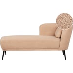 Chaise Longue à Droite avec Coussin Méridienne de Salon en Bouclé Beige Artheze