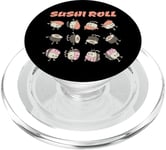 Rouleau de sushi amusant dessin animé Kawaii Anime japonais Art Design PopSockets PopGrip pour MagSafe