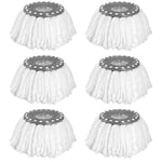 KOHAND 6 Pcs Tête Microfibre Balai, Rond Tête de Vadrouille Rechange Rotative à 360, Rond Têtes Mop à Franges Universelles pour Balai Rotatif Standard