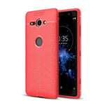 Sony Xperia XZ2 Compact      Leather Texture Case    [Red]