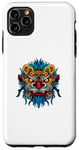 Coque pour iPhone 11 Pro Max Tête de lion - Bonne année chinoise - Année serpent vert