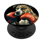 Costume de chien de boxe cool pour les fans d'animaux et de gants de combat PopSockets PopGrip Adhésif