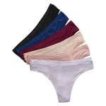 Hanes Women's Hanes Women's Comfort Flex Fit Microfiber Panty (Pack of 6) Thong Panties, Assorted, L UK