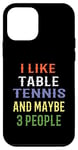 Coque pour iPhone 12 mini Joueur de tennis de table/J'aime le tennis de table et trois personnes