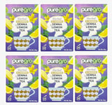 Puregro Herbal Slimming Senna & Lemon Tea 40g (20 Tea Bags)| PACK OF 6 | 100% Pure Natural | CAFFEINE FREE.