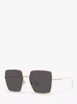 Burberry BE3133 Women's Daphne Square Sunglasses, Gold/Grey