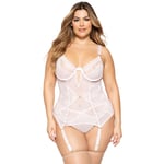 Seven 'til Midnight Blush Chemise med Trosa och Avtagbara Strumpeband Plus Size - Nude - XL/2XL