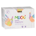 Kreul 2321-Peinture Mucki Softie, 6 x 150 ml, Couleurs Pastel à Base d'eau, Peinture au Doigt pour Enfants à partir de 2 Ans, Non défini, Multicolor