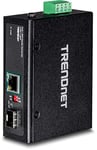 TRENDnet TI-PF11SFP Convertisseur de média industriel SFP vers Gigabit PoE+, boîtier classé IP30, plage de température de fonctionnement -40°–75 °C à (-40° – 167 °F)