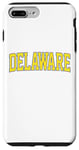 Coque pour iPhone 7 Plus/8 Plus T-shirt rétro Delaware T-shirt rétro rétro Delaware bleu doré