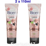 Biore Gentle Pore Refining Scrub Deep Pore Rose Quartz & Charcoal. 2 X 110ml