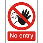 Prohibition Sign No Entry Plastic 30 x 20 cm