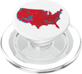 Red Wave Carte des États-Unis dans l'élection présidentielle de 2024 PopSockets PopGrip pour MagSafe