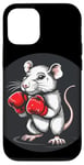 iPhone 13 Pro Boxing White Rat Costume for a Fun and Playful Vibe Case