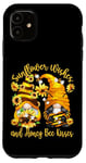 Coque pour iPhone 11 Sunflower Wishes And Honey Bee Kisses With Cute Summer Gnome