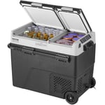 Vevor - Refrigerateur Portable 58 l, Mini Frigo de Voiture su Roulettes 12 v, Glaciere a Double Zone Temperature Reglable -20 °c a 20 °c, Congelateur