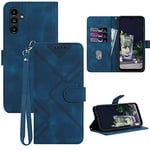 GOTOURED for Samsung A34 5G Case Wallet, A34 Case Card Holder Leather Kickstand Flip Cases,Wrist Strap,Magnetic Closure,Shockproof Protective Cover for Samsung Galaxy A34 5G 6.6 Inch 2023 (Blue)