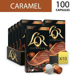 L'OR Nespresso* Caramel Flavour Compatible Capsules  (10 Packs, 100 Coffee Pods)