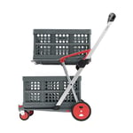 CLAX® Chariot de Transport Pliable | Chariot de Transport | Chariot de Courses | avec 2 boîtes Pliantes | Rouge