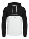 JACK & JONES Mens Hoodie Longsleeve Hooded Sweatshirt Designer Authentic Denim Sweatshirt for Men, Black Colour, Size- Small