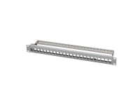 LogiLink 48,30 cm (19) Keystone Patch Panel, 24 porter, lys grå (RAL7035), 1 U, skjermet, for opptil 24 Keystone-moduler, - 1 stk (NK4057)