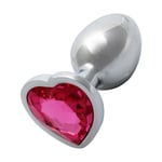 Ouch!: Heart Gem Metal Butt Plug, small Rosa, Silver