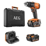 AEG - Perceuse-visseuse a percussion 18V, 2 batteries 4,0 Ah, chargeur, coffr...