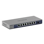 NETGEAR (GS108X) Switch non manageable 1 Gigabit/10 Gigabit Ethernet 8 ports - Avec 1 port SFP+ 10 Gigabit, positionnement sur un bureau ou en rack, et protection à vie