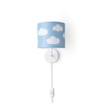 Paco Home Applique Chambre Enfant Abat-Jour Tissu Rond Chambre Bébé Lune Ã?toiles E14