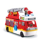 VTech - Tut Tut Copains - Super Camion Caserne de Pompiers, échelle, camion, hélicoptère – 1/5 Ans– Version FR