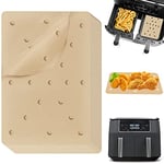 Nepfaivy Papier Cuisson Air Fryer - 150 feuilles Perforé Papier pour Friteuse à Air, 20.5cm Antiadhésif Papier sulfurisé de cuisson pour Friteuse Cuiseur à Vapeur Four