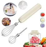 Electric Whisk, Electric Hand Mixer, Mini Food Processor for Baby Food, Rechargeable Cordless Handheld Mixer, Baby Food Maker for Puree, Mincing, and Dicing, 4-Speed, 300ML