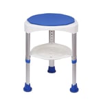 qazxsw Shower Stool Bathroom Stool Height Adjustable Bath Chair Old Man Shower Chair with Storage Shelf and Non-slip Mat