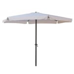 Parasol rond 3 m structure en acier avec manivelle blanc O850003