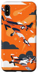 Coque pour iPhone XS Max Drapeau américain minimaliste orange tropical P-51 Mustang de la Seconde Guerre mondiale