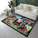 (12-60x90cm) 3D GTA Grand Theft Auto Games Gamer Mattomatto kotiin Olohuoneen Makuuhuoneen Sohvan ovimattosisustus, Lasten alueen matto Liukumaton lattiamatto