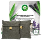 Air Wick Sachets Absorbeurs d'Odeurs à Base de Bambou, au Charbon Naturel et aux huiles essentielles de Lavande, pour Armoire, Voiture, Chaussure et Sac de sport