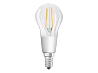 Ledvance Smart+ Mini - Led-Glödlampa Med Filament - Form: P40 - E14 - 4 W (Motsvarande 40 W) - Klass E - Varmt Vitt Ljus - 2700 K - Transparent