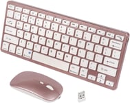 Kit De Souris Sans Fil, Bluetooth Et Connexion 2,4 G Via Récepteur Usb, Multi-Périphériques, Clavier Sans Fil Silencieux Avec Souris Pour Pc/Ordinateur Portable-Rose[MOU141547]